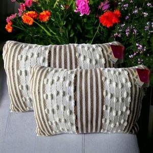 2 pack. Striped Decorative Pillows. Too heavy to bundle with another item.